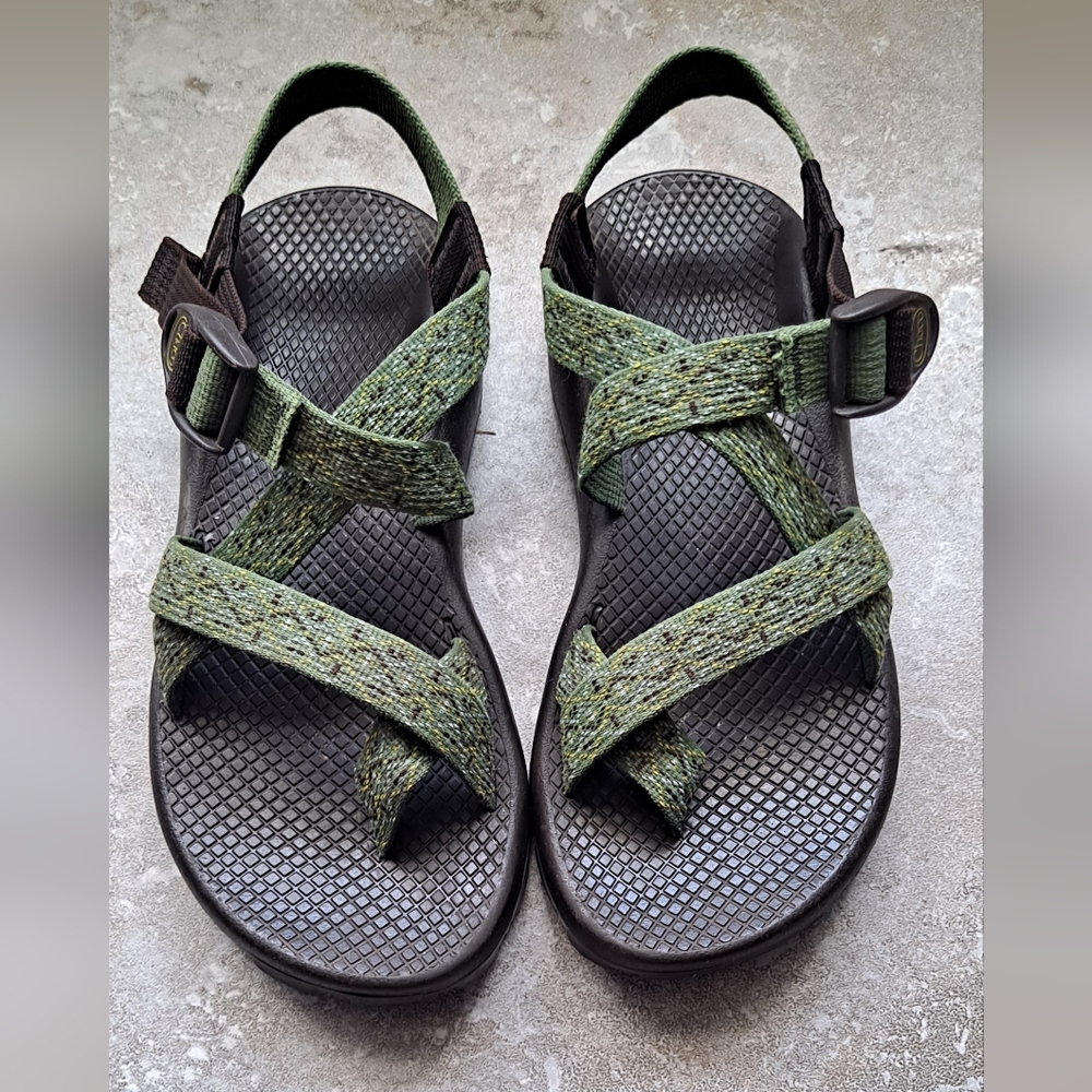 Chaco Green and Black Sandals
